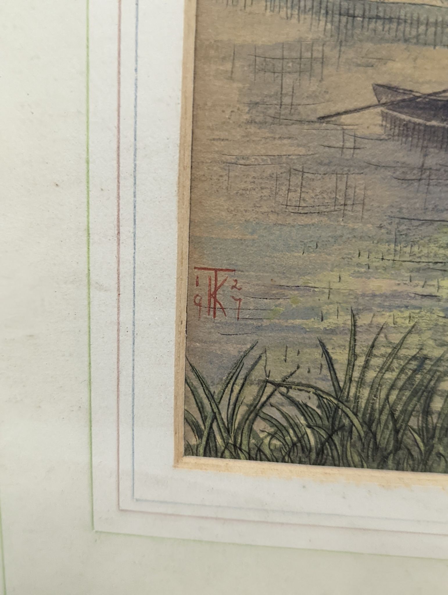 Kechie Tenneuf, ink and conte crayon, 'April', monogrammed and dated 1927, 17 x 25cm